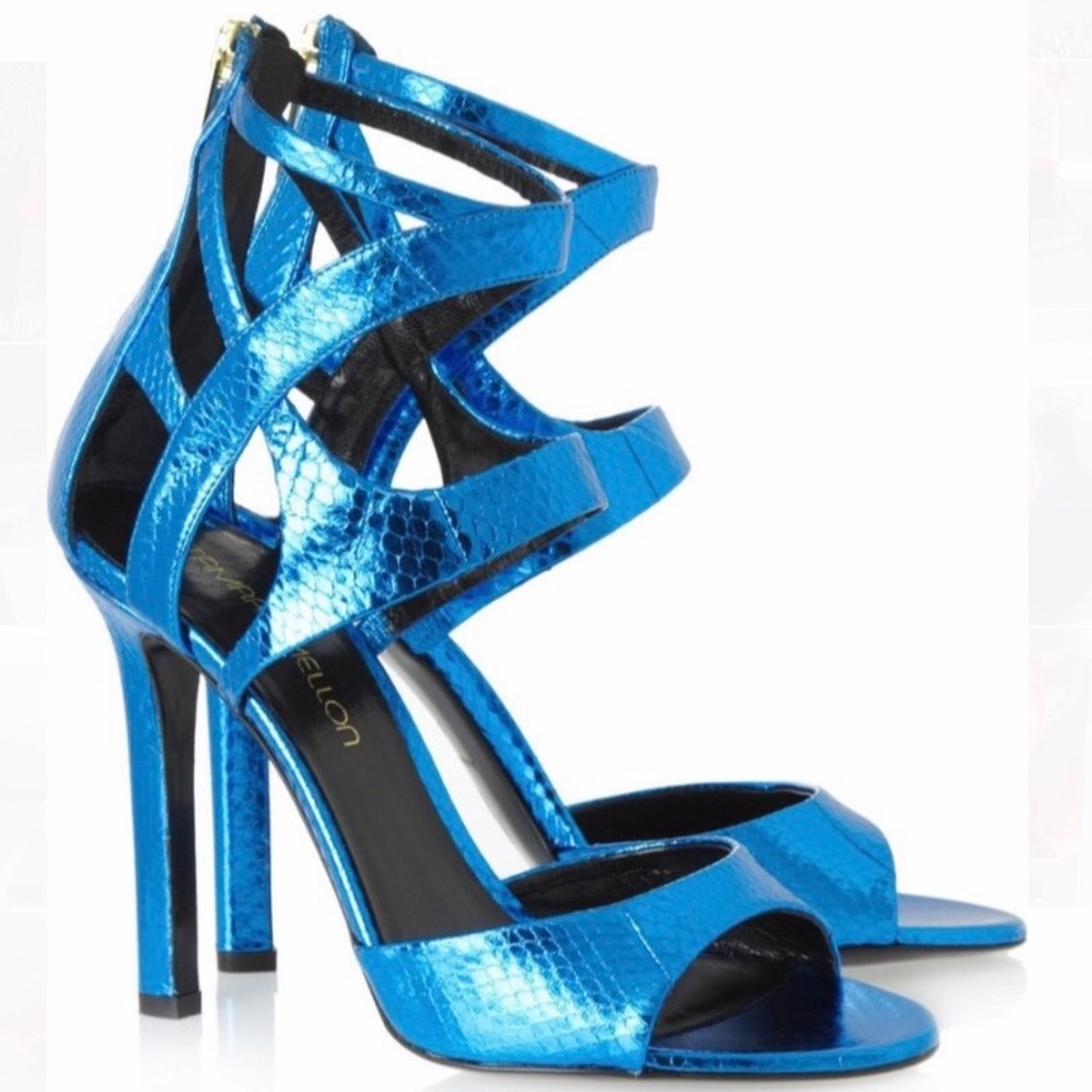 TAMARA MELLON Fatale Turquoise Watersnake Sandal
